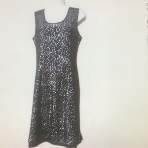 Black Silver, Full Sequence Little Cocktail Dress